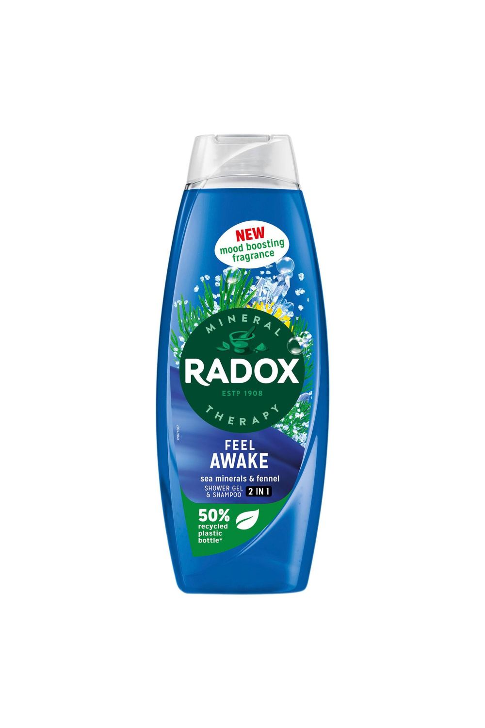 Radox Body Wash Shampoo' 2in1 for Men with Fennel & Sea Minerals, 6x 675ml