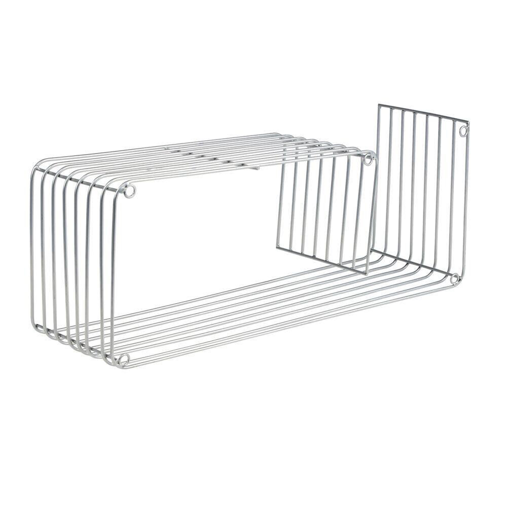 étagère murale en métal gris argenté 50x16xH20cm