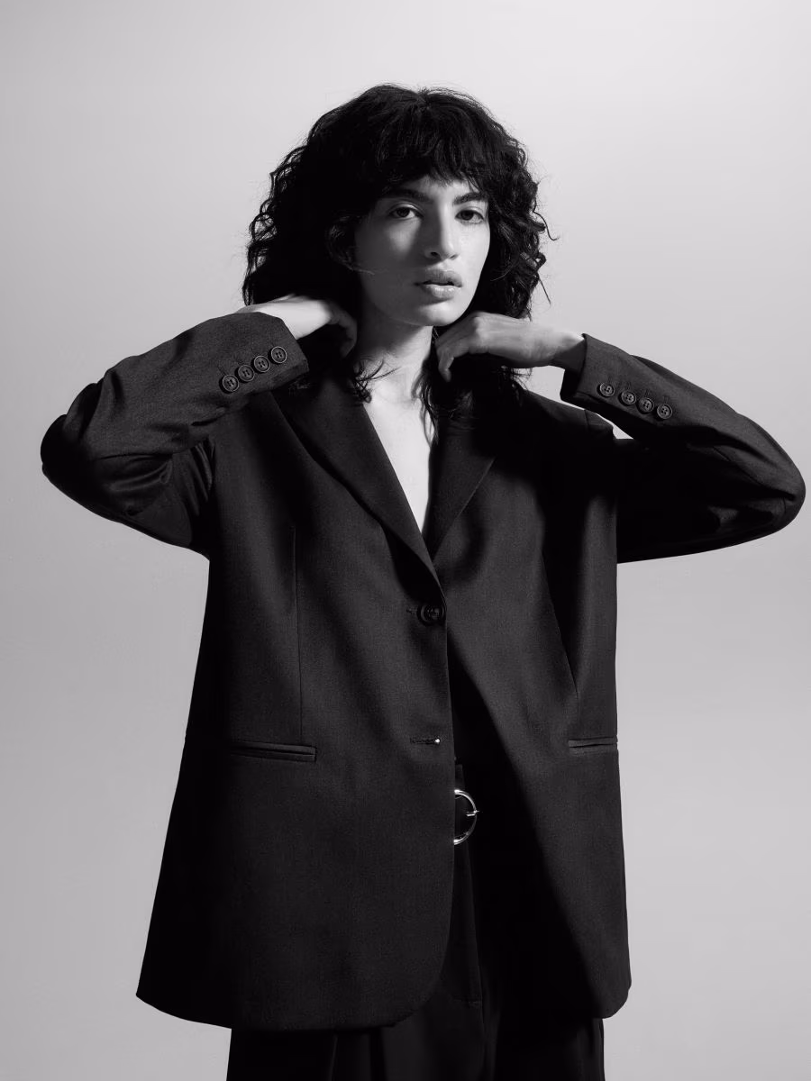Single-Breasted Viscose Blend Blazer