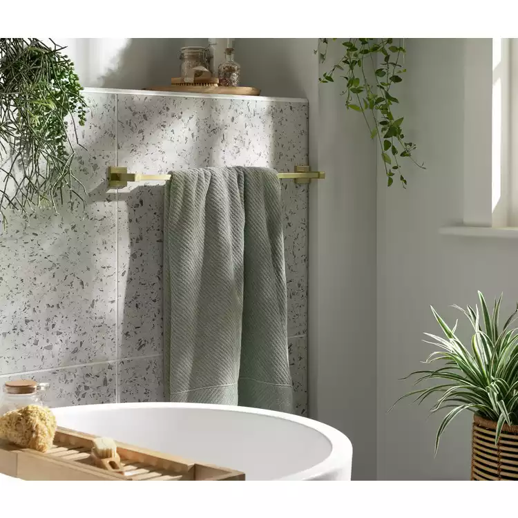 Habitat Wall Mounted Towel Rail - Brushed Gold