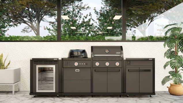 Coleman Revolution&trade; Dual Fuel Kitchen with Cupboard and Fridge Modules- Black Matte