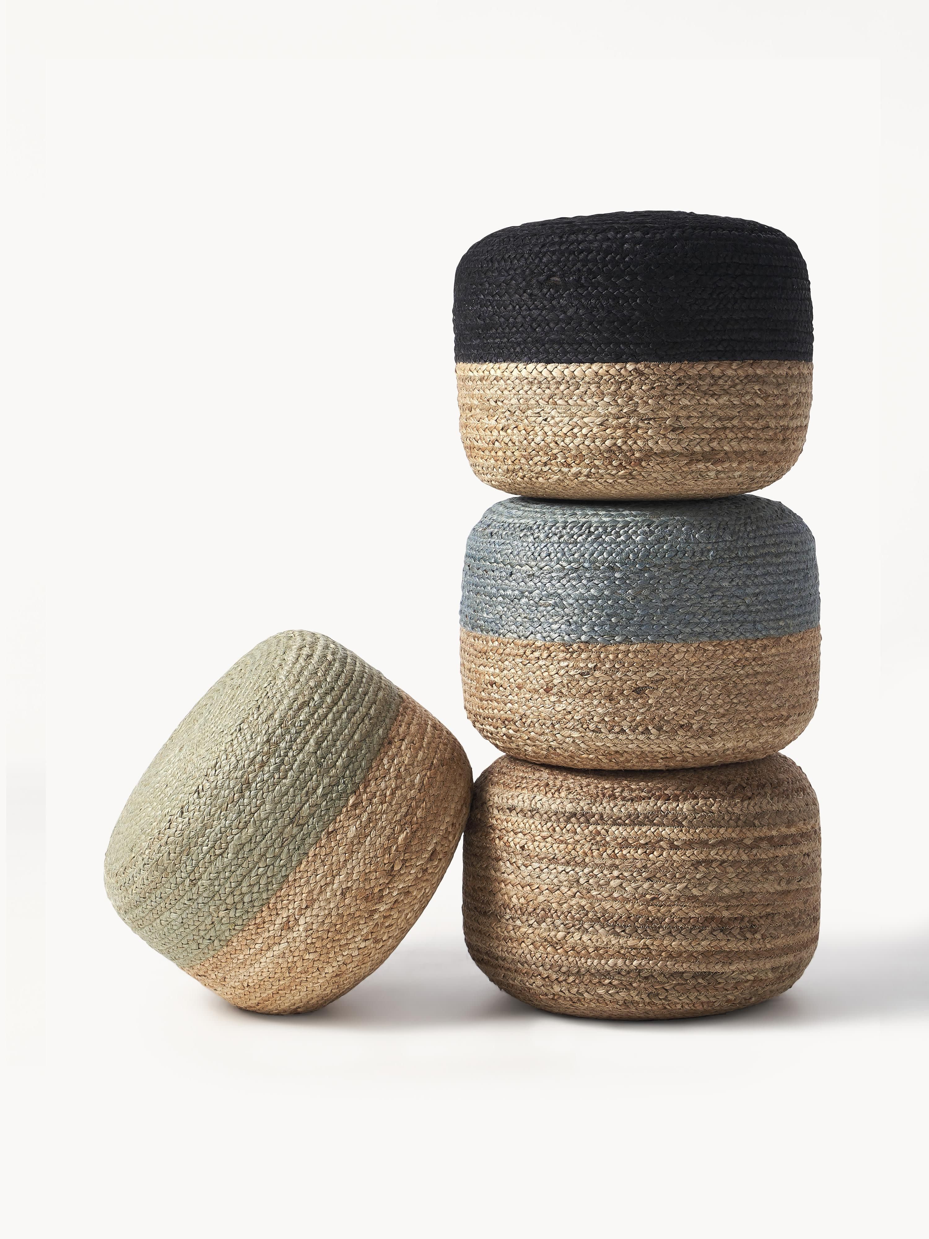 Handgefertigter Pouf Bono aus Jute