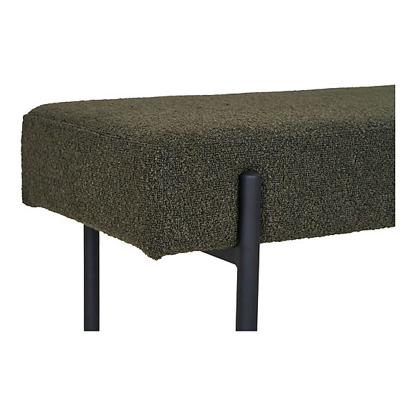 Banc Swindon en Boucle Vert Foncé avec Pieds Noirs - Dimensions 100x36x42,5 cm, HN1241
