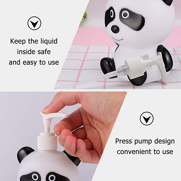 300 ML Bouteilles de Distributeur de Savon Mignon Panda Pompe Bouteilles Vides Rechargeables pour Enfants Savon Liquide