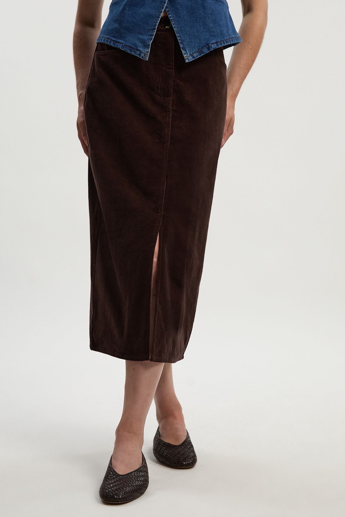 KarenMillen Stretch Cord Midi Pencil Skirt