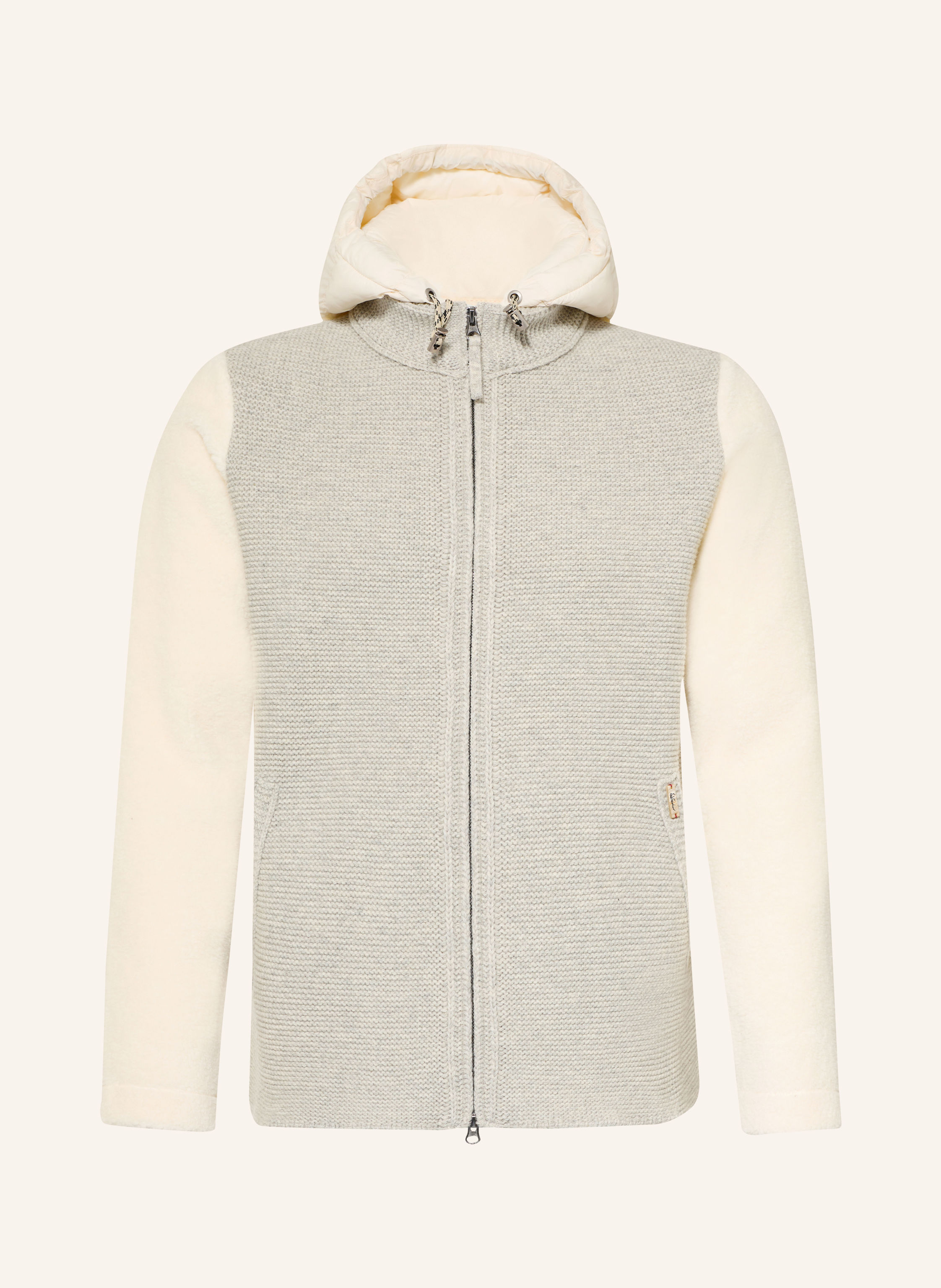 Luis Trenker Strickjacke LUWALLACENEW im Materialmix mit abnehmbarer Kapuze