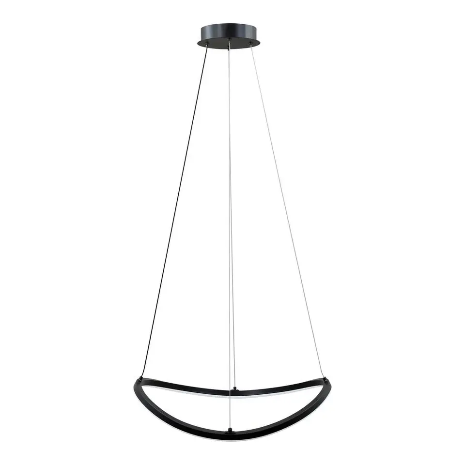 Hanglamp Joa LED - mat zwart metaal - 110x&Oslash;52 cm