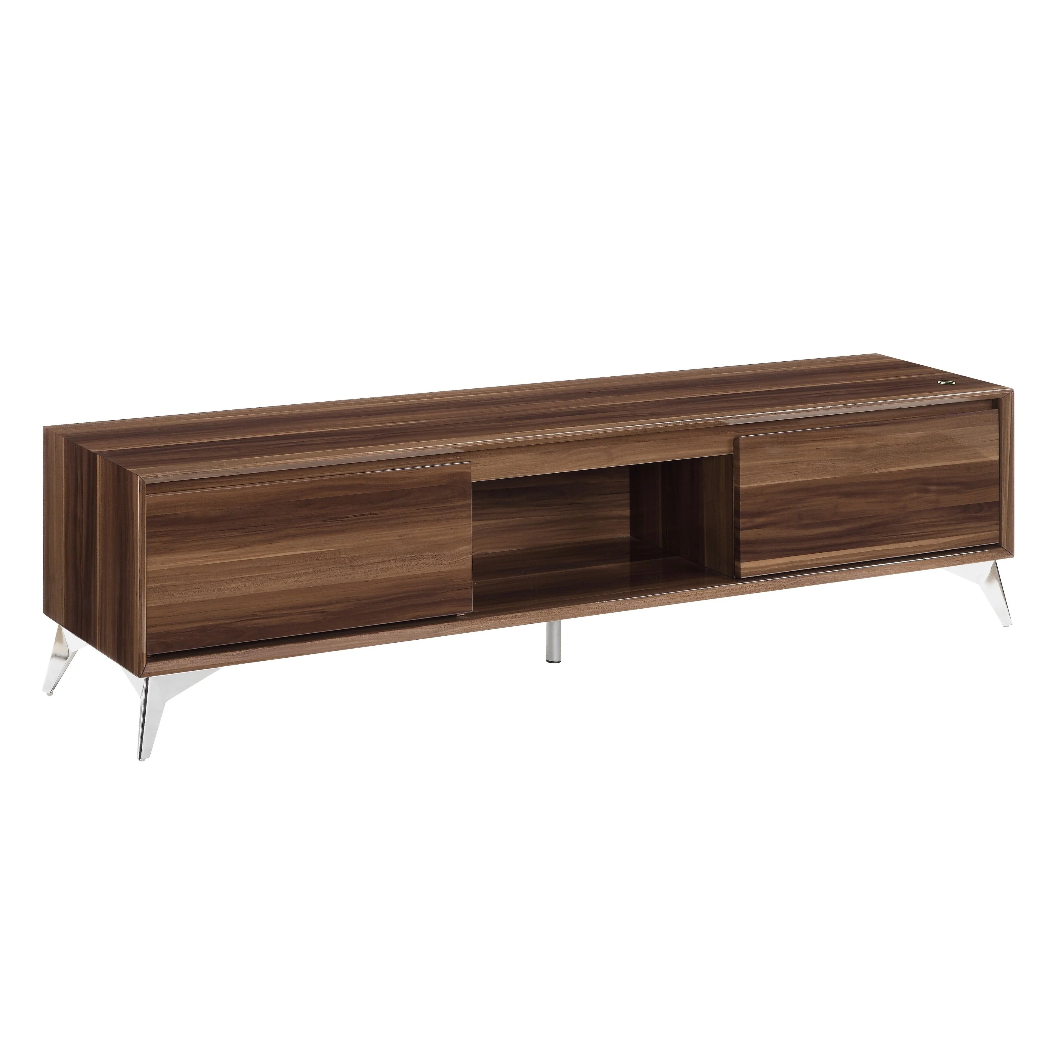 Walnut 71 TV Stand with LED Touch Light and Storage Drawer for TVs Up to 60