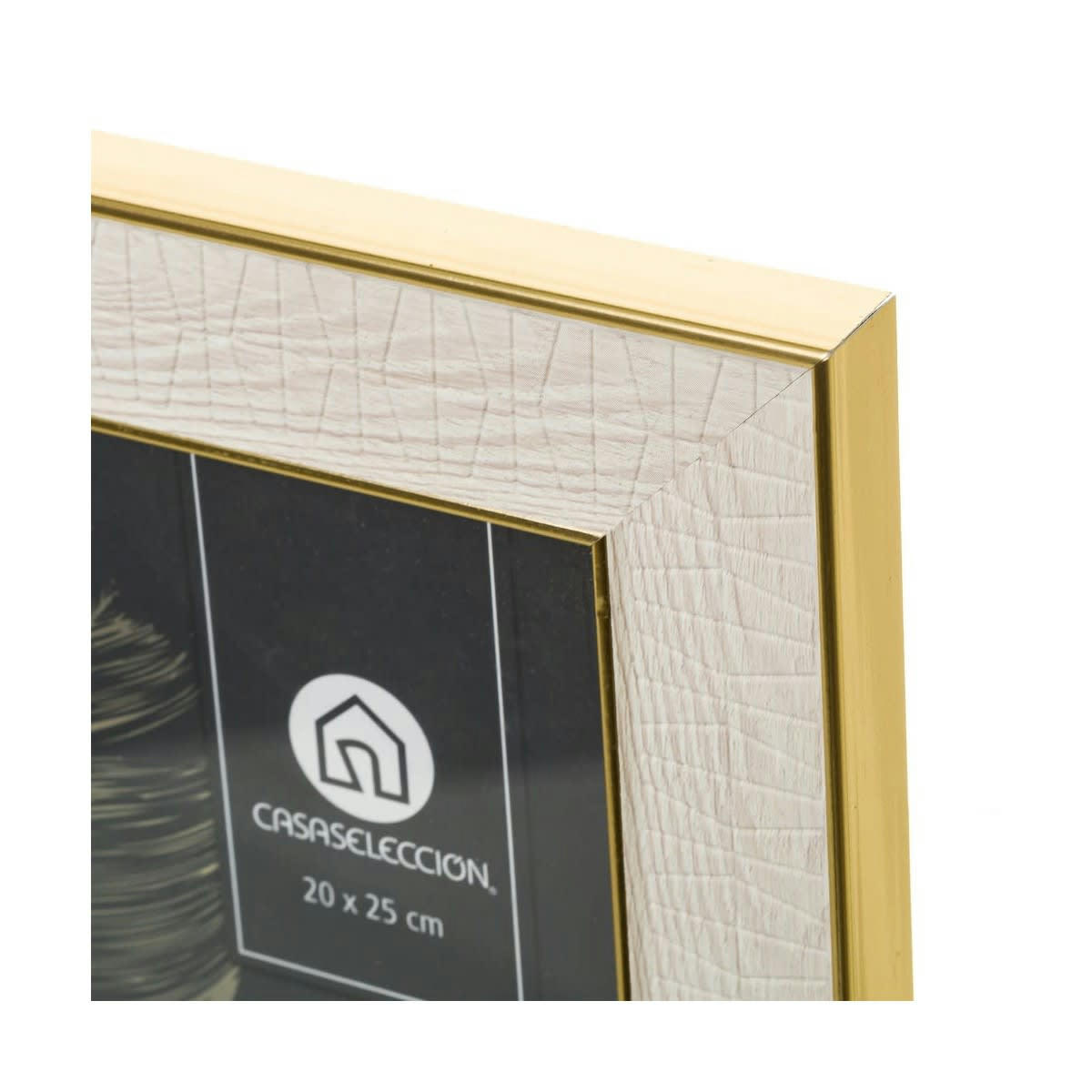 - Cadre photo à poser couleur or et blanc 20x25cm
