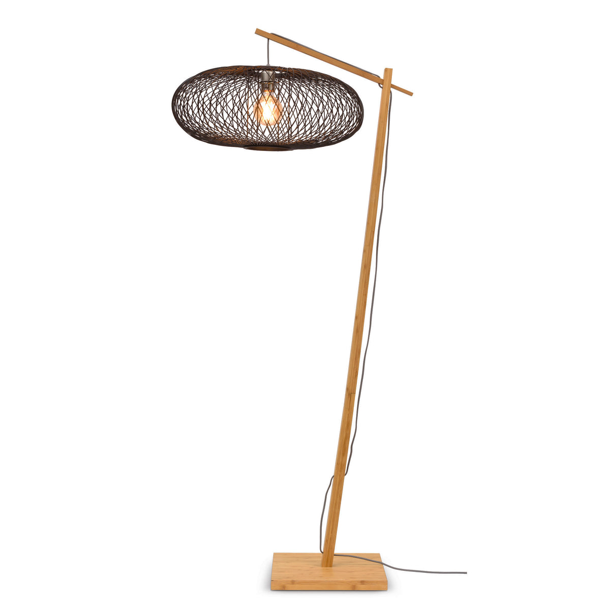 GOOD&MOJO vloerlamp Cango - bruin - Ø60cm