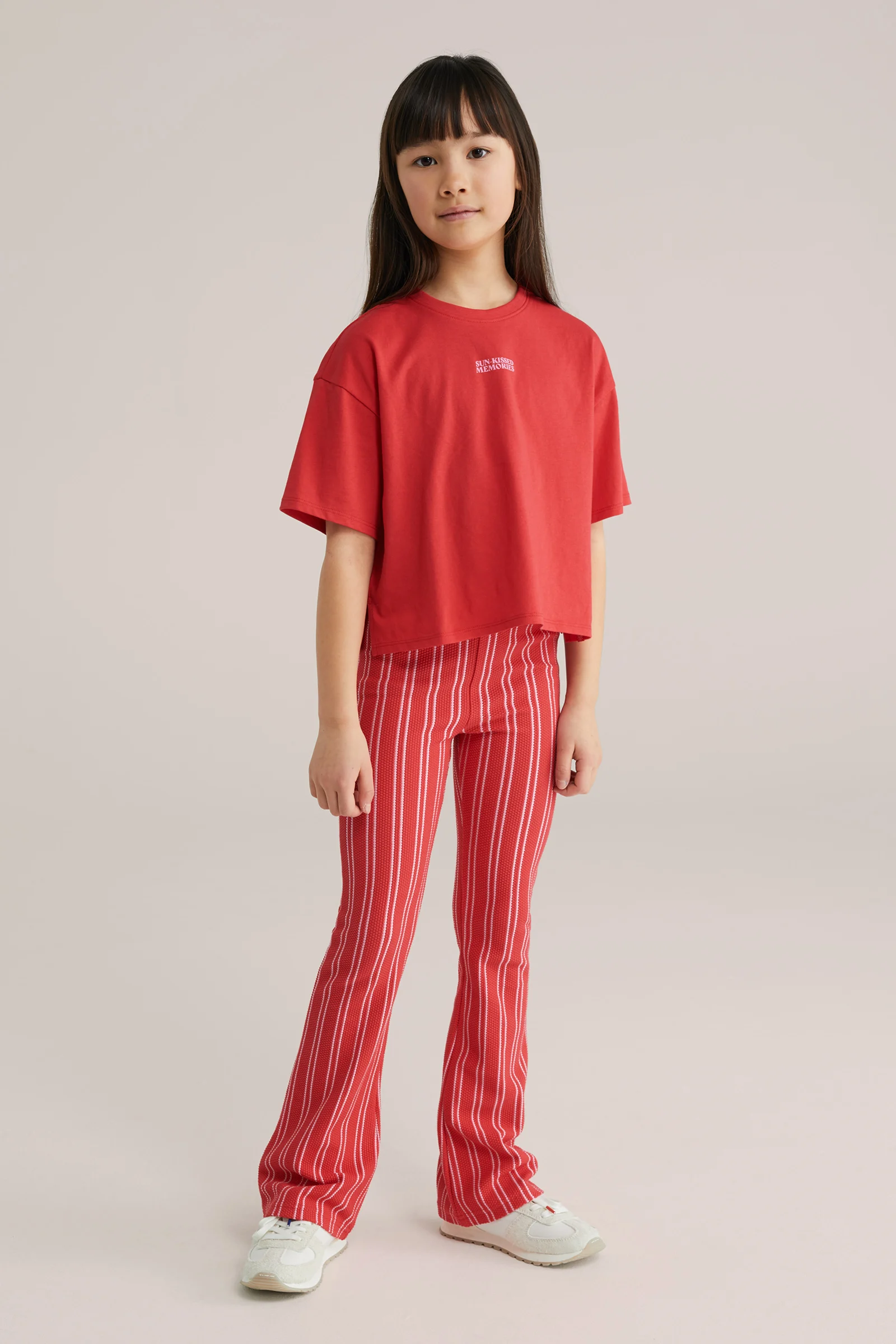 Meisjes flared legging met structuur