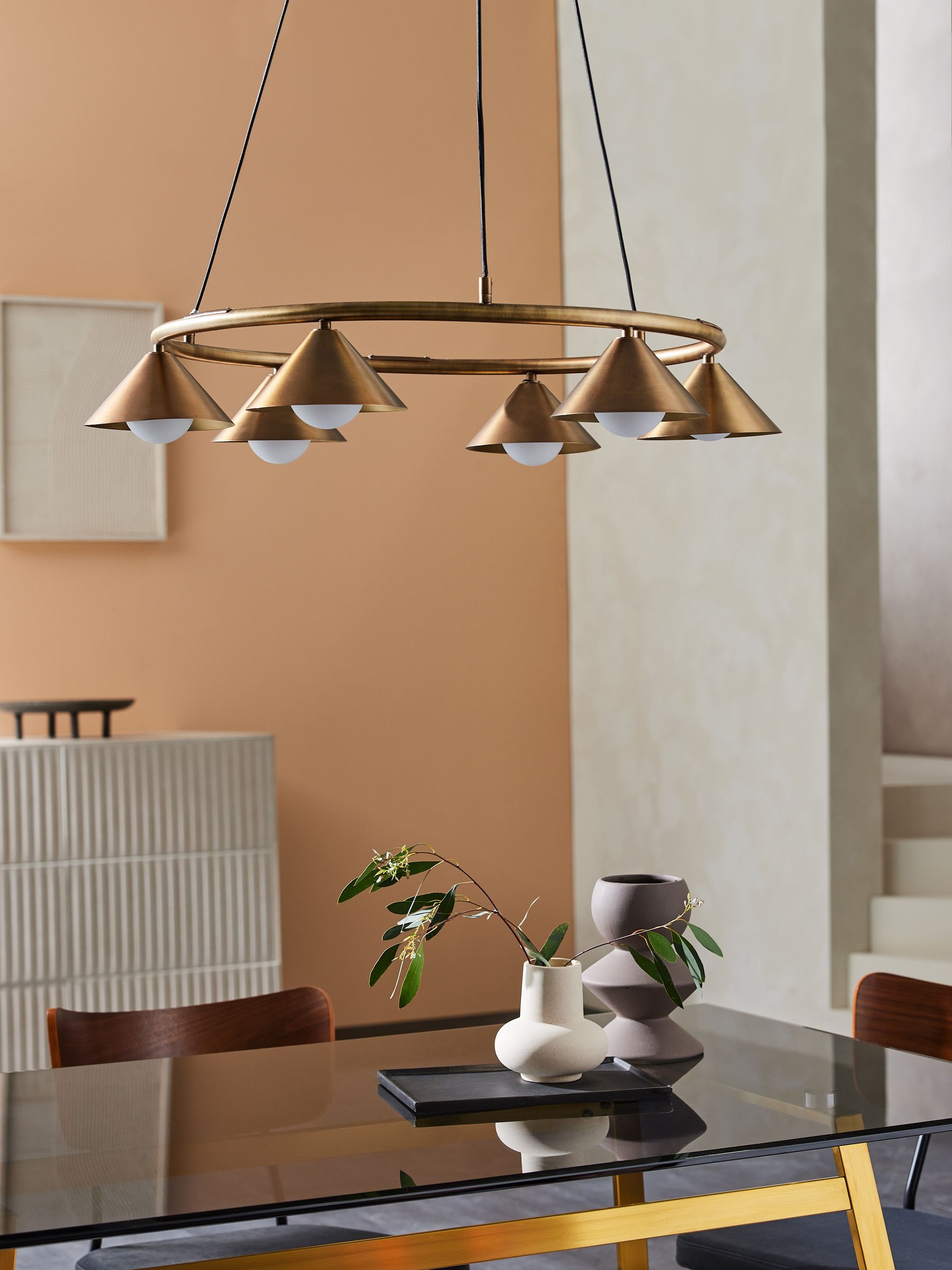 Rhett Chandelier Light in Brass