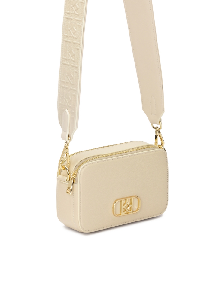 Leather handbag with two detachable straps