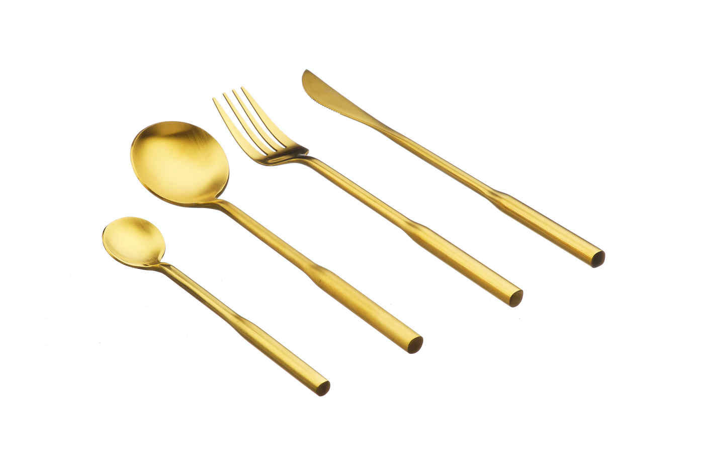 NUDE - Lot de 24 couverts de table en inox or