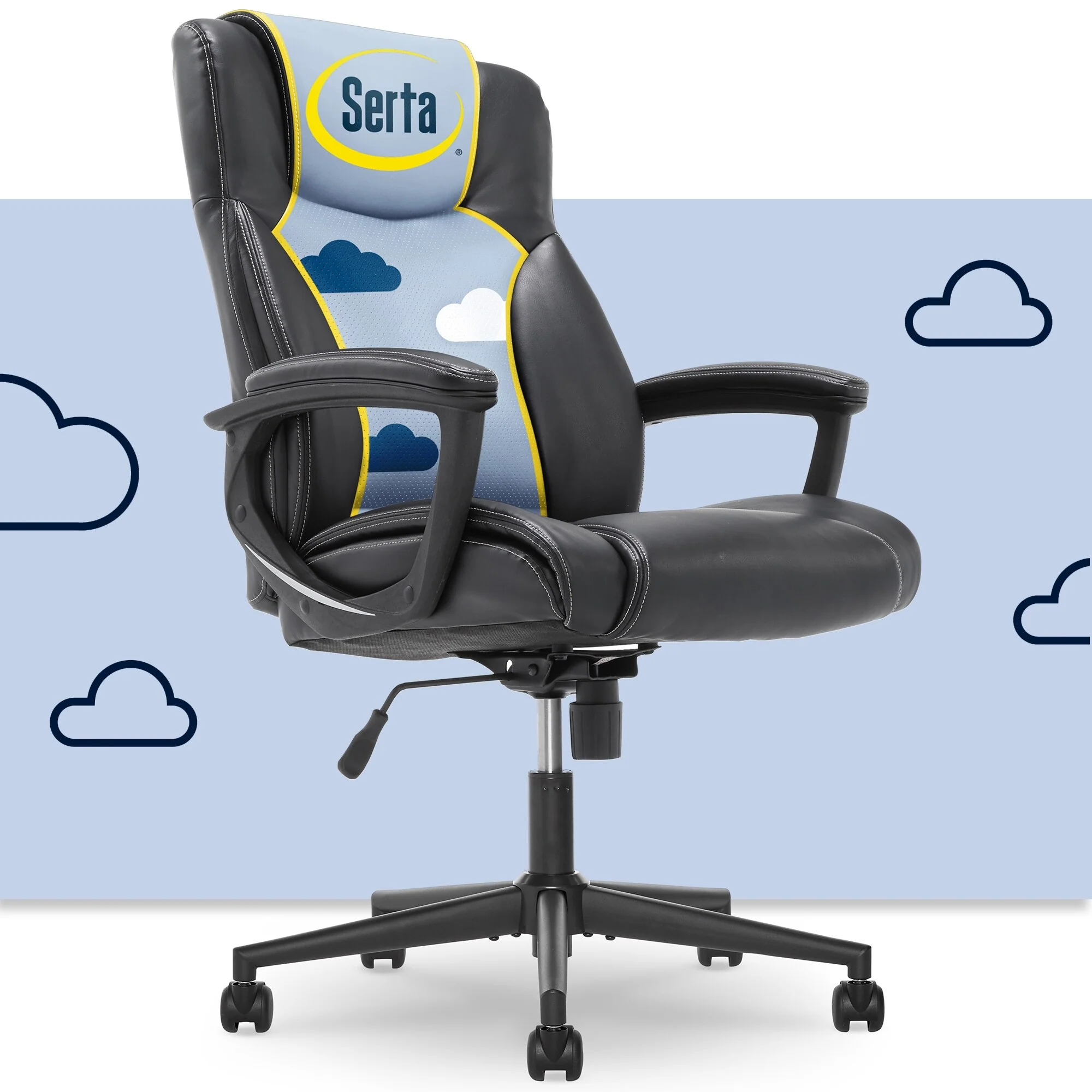 Serta Connor Executive Office Chair - Ergonomic Computer Chair with Layered Body Pillows and Contoured Lumbar