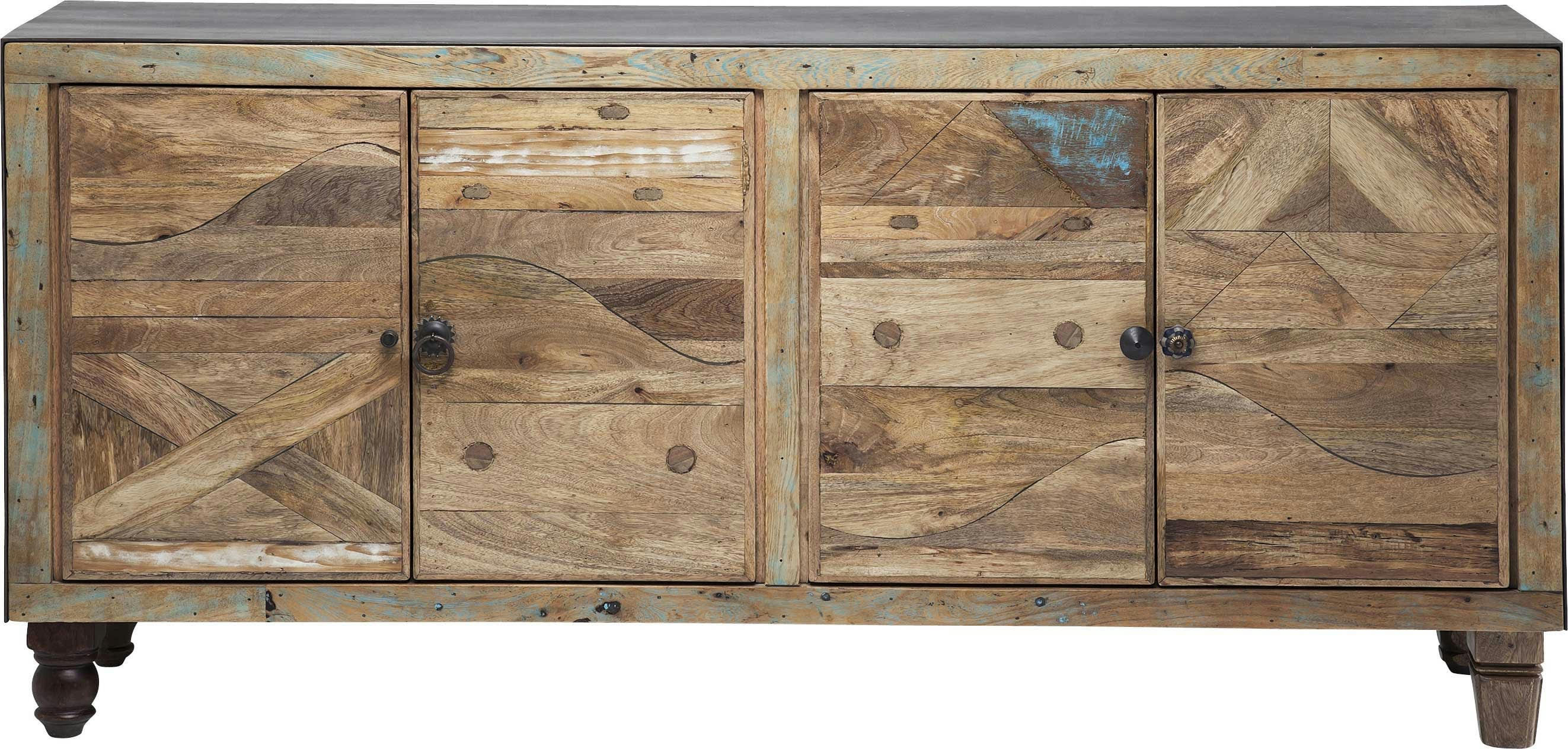 DULD RANGE - Buffet 4 portes en manguier et peuplier massifs