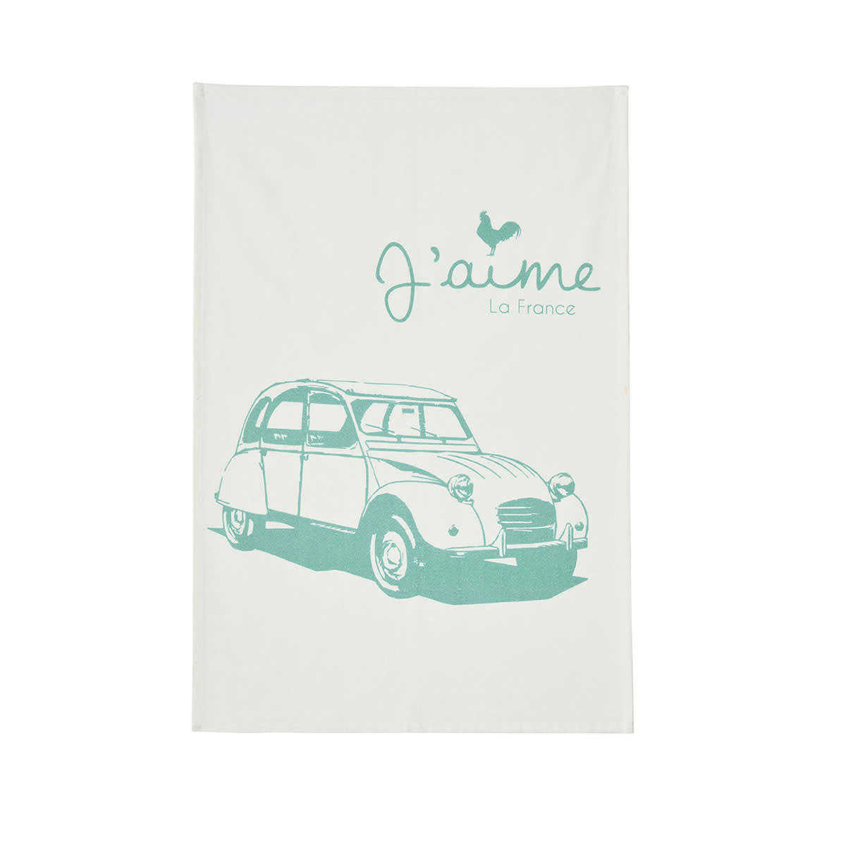 SIMONE - Torchon en coton turquoise 50x75