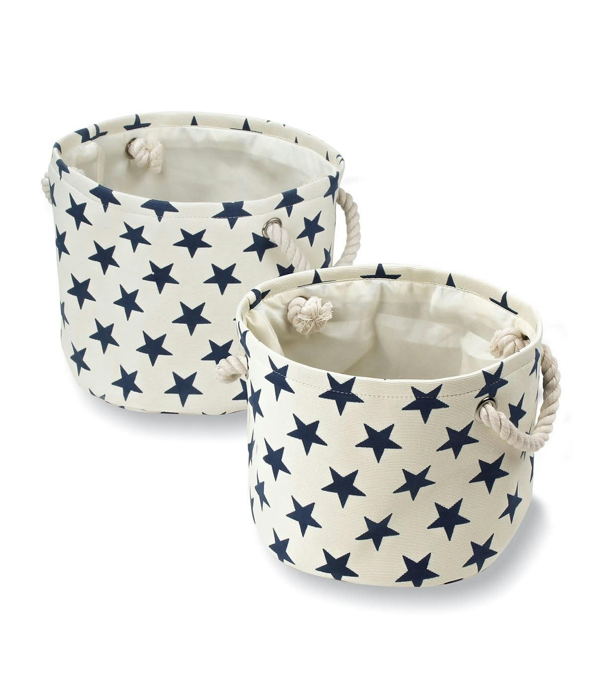 - Lot de 2 paniers en toile motif constellation - Blanc