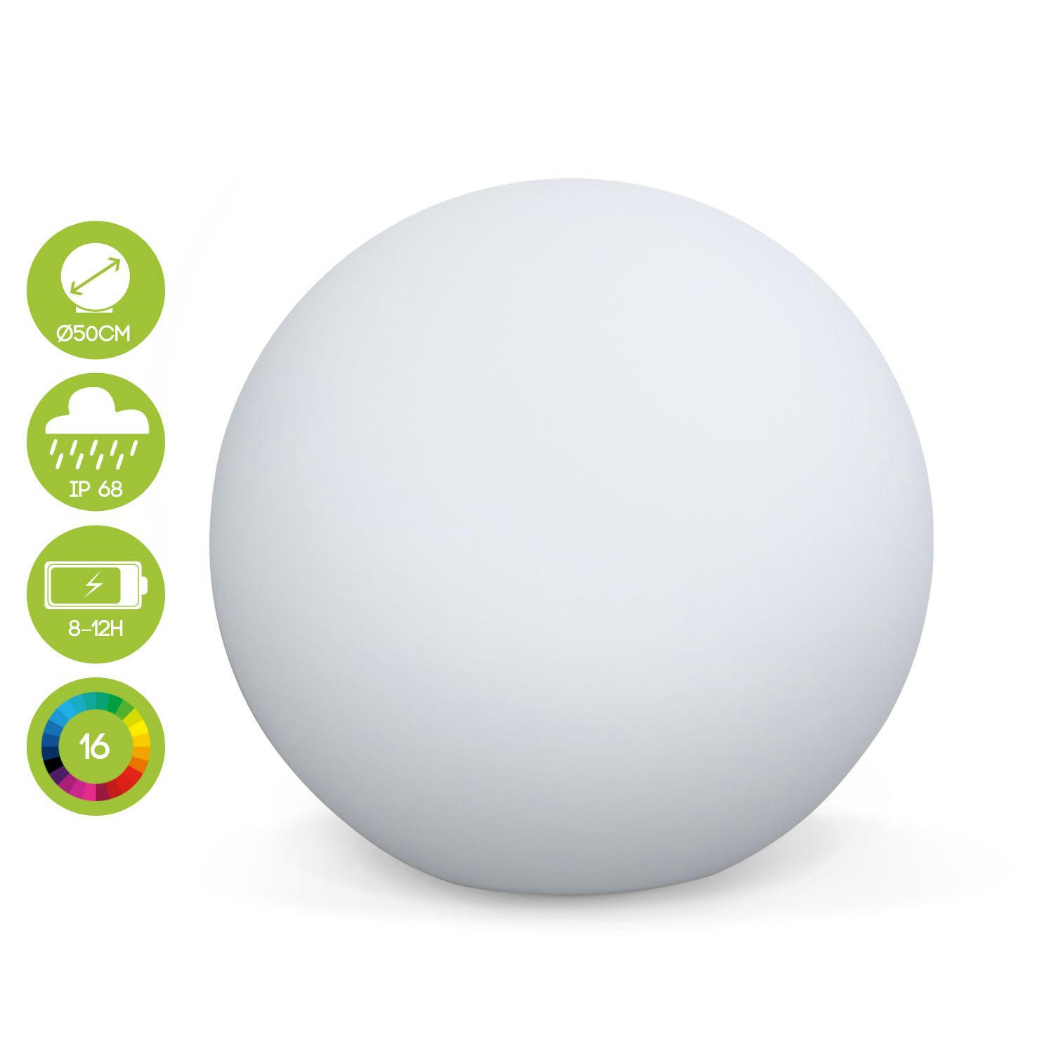 SPHÈRE LED - Sphère décorative lumineuse LED 16 couleurs D50cm