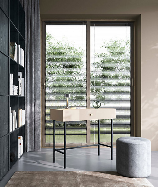 Coiffeuse 1 tiroir grège 93 cm DIVENOS