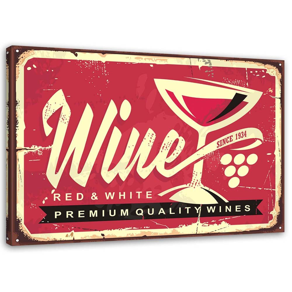 Feeby Obraz Czerwone wino retro 60x40