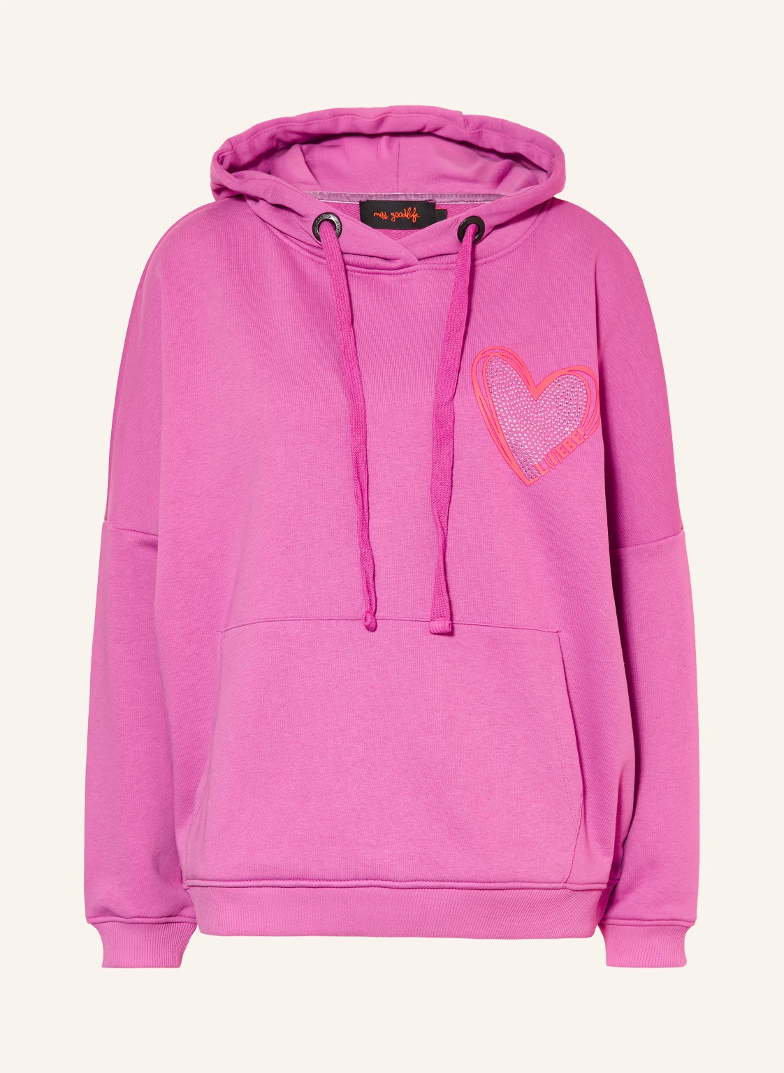 miss goodlife Hoodie mit Schmucksteinen