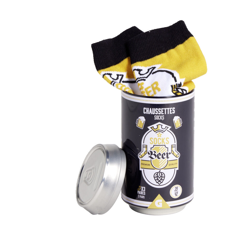 Lot de 3 paires de chaussettes mixtes design bière 39/42