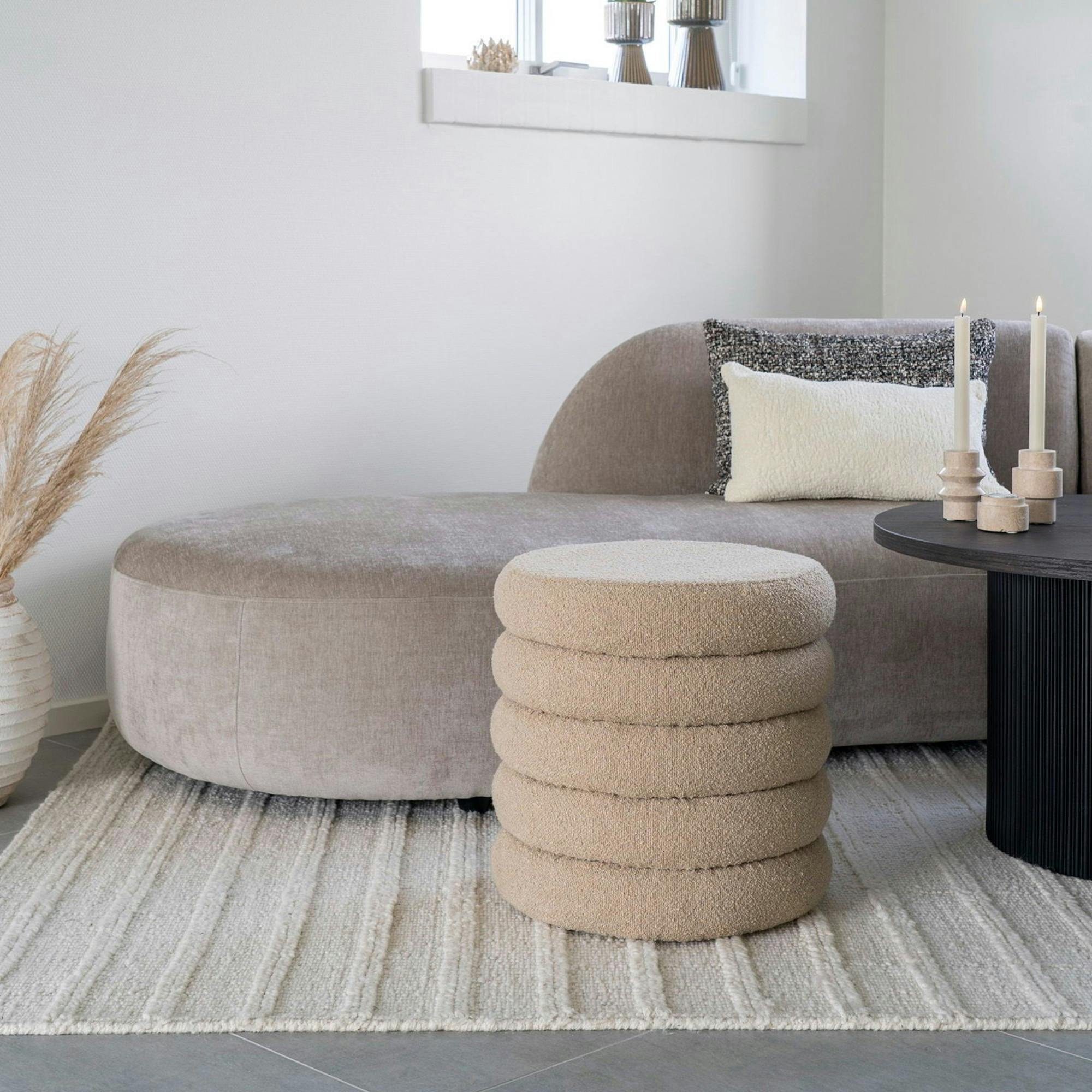 Tapis blanc ivoire en laine tressée main 160x230 cm FEZ