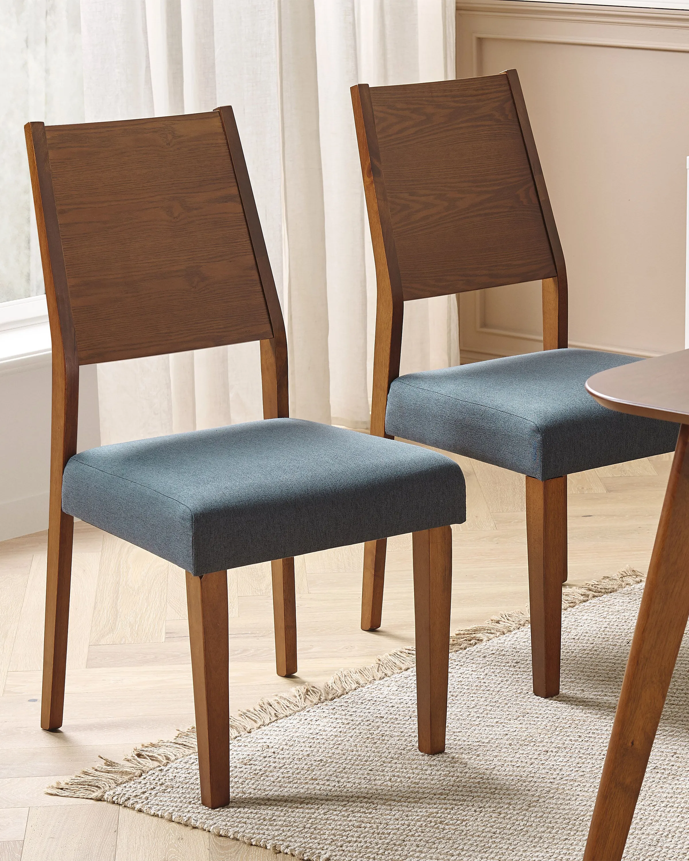 Set of 2 Dining Chairs ELMIRA Wood Grey