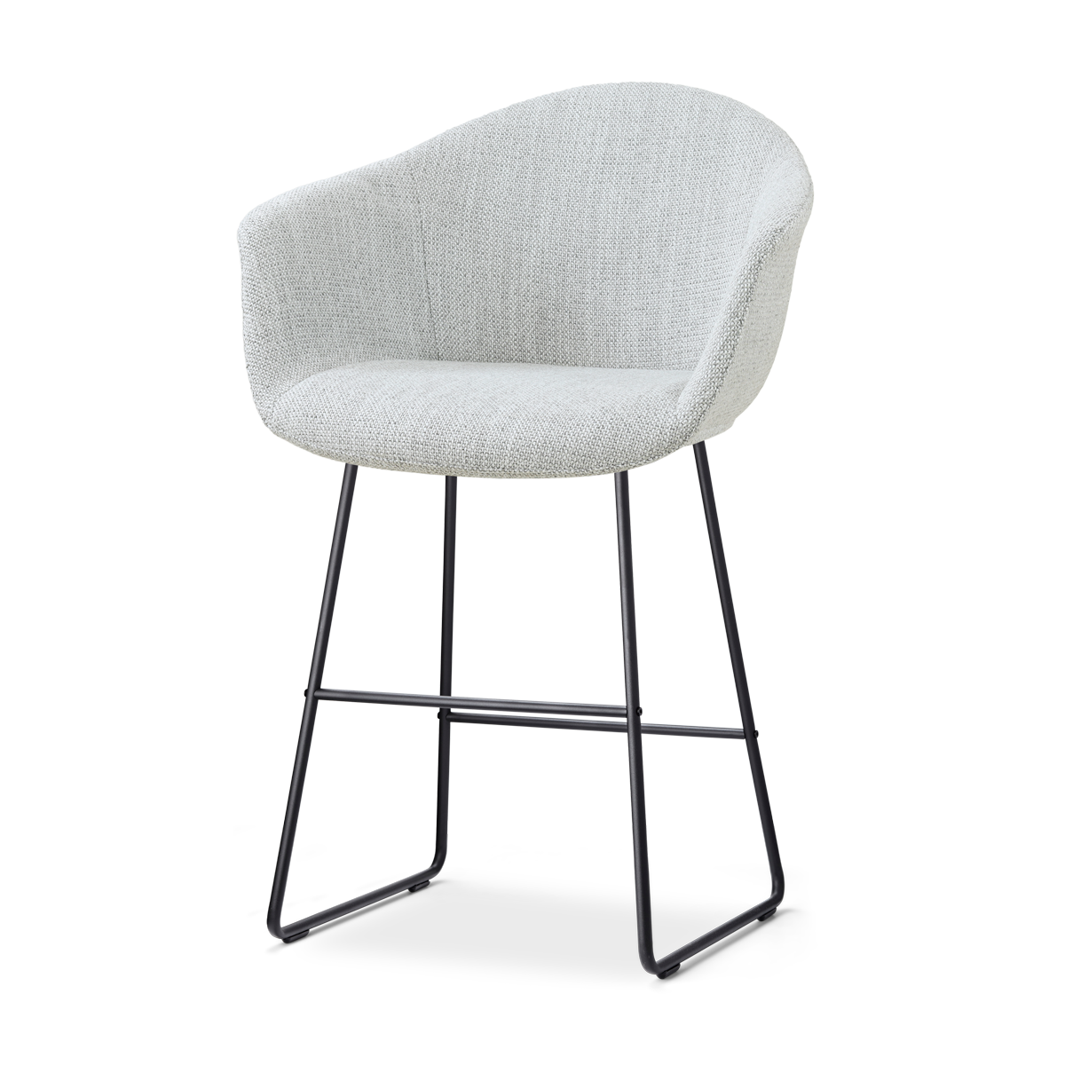Nolon Nino-Otis Barkruk Grijs Melange - Zwart Onderstel - 65 Cm