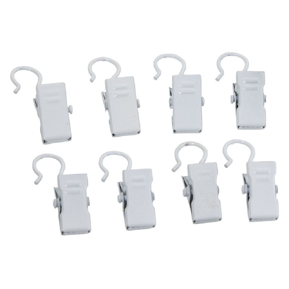 Pince clip métal blanc x8