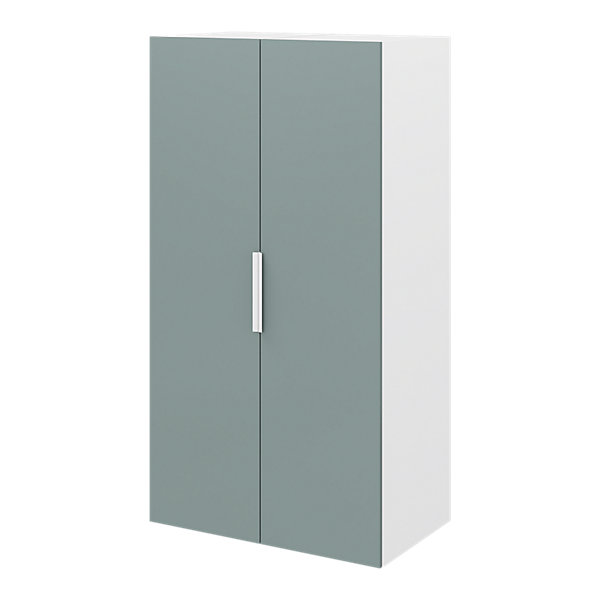 Armoire penderie 2 portes battantes bleu aqua et blanc GoodHome Atomia H. 187 x L. 50 x P. 58 cm