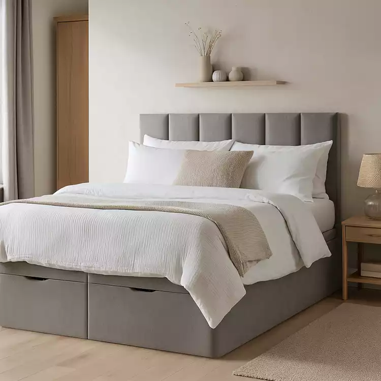 Millbrook Piper Double Fabric End Lift Ottoman BedGrey