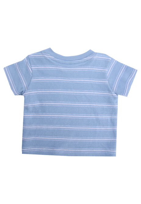 Baby Boys Light Blue Striped T-Shirt & Shorts Set
