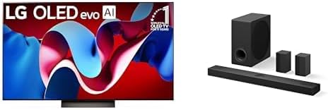 LG 65 OLED evo C4 Series 4K Smart TV Bundle with 5.1.3 ch Dolby Atmos Soundbar and Wireless Rear Speakers  2024 New Models