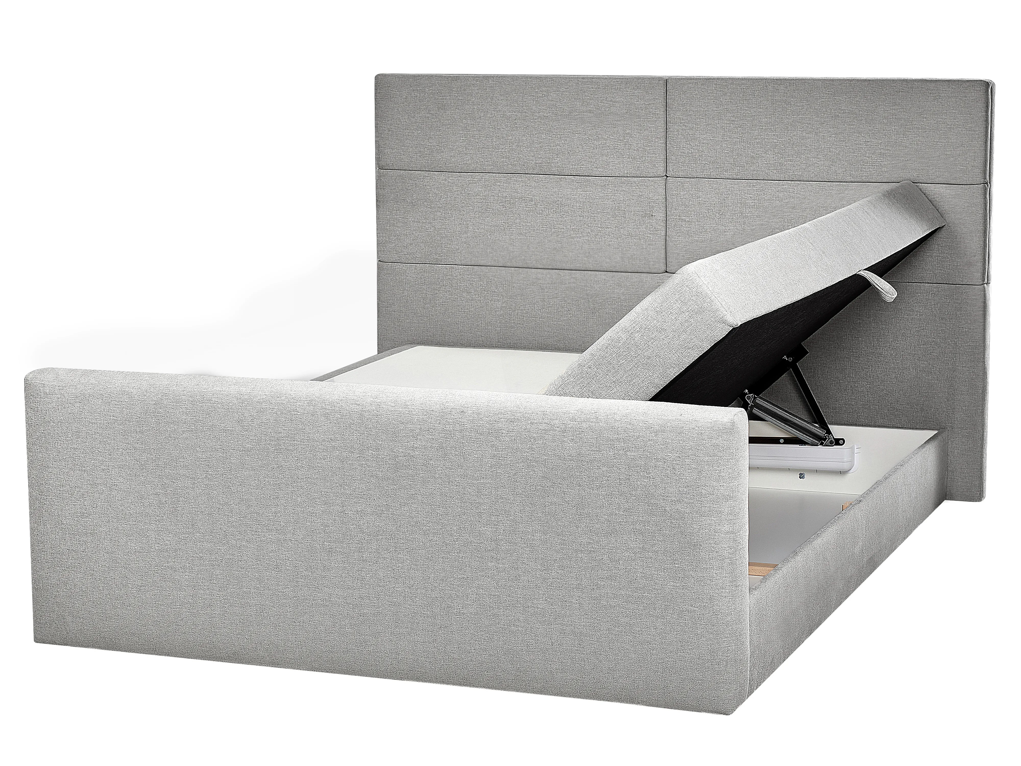 Divan Bed with Storage Fabric ARISTOCRAT 160 x 200 cm (EU King Size) Light Grey