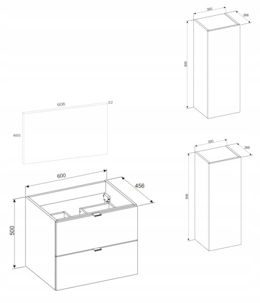 Meble DALIA kaszmir do Łazienki 60 cm   2 Słupki