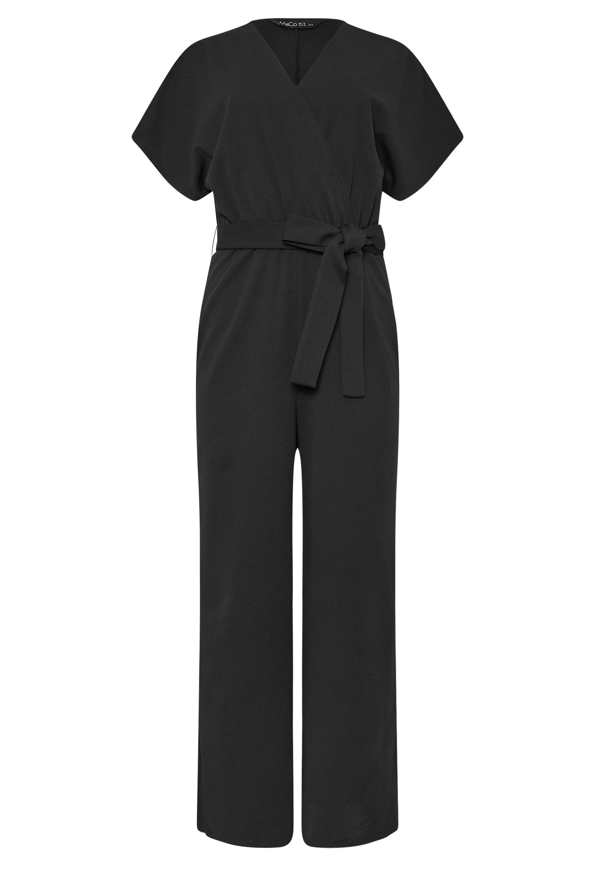 M&Co Wide Leg Tie Waist Jumpsuit