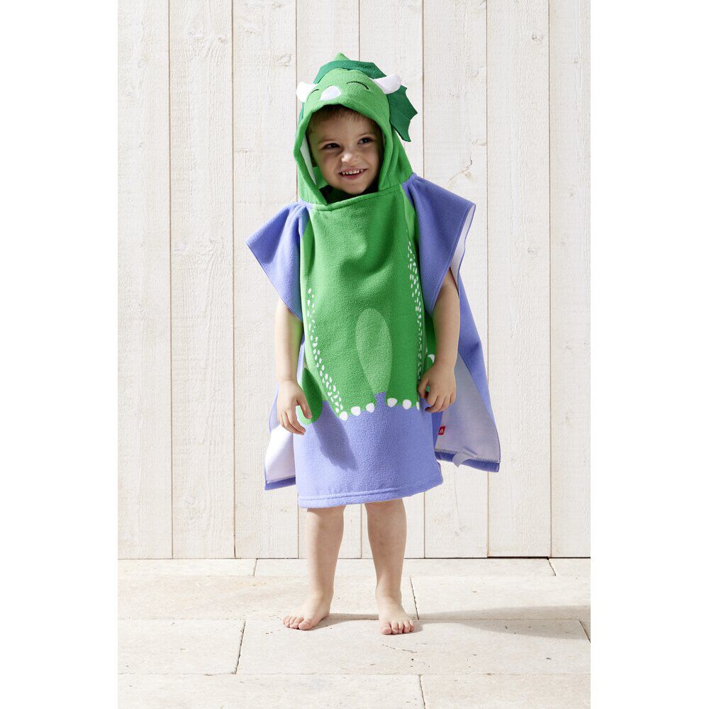 Poncho de plage enfant dinosaure TU 55x110cm