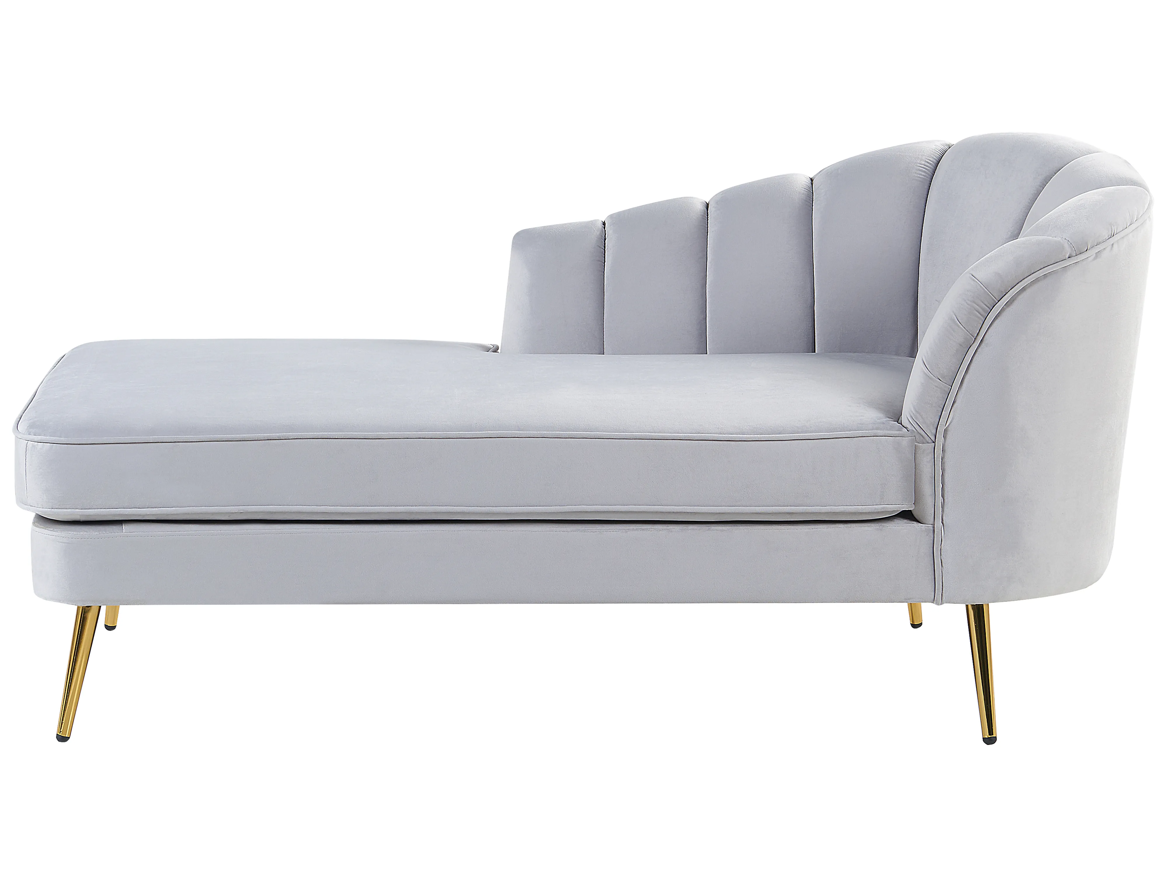 Left-Hand Chaise Longue ALLIER Velvet Light Grey