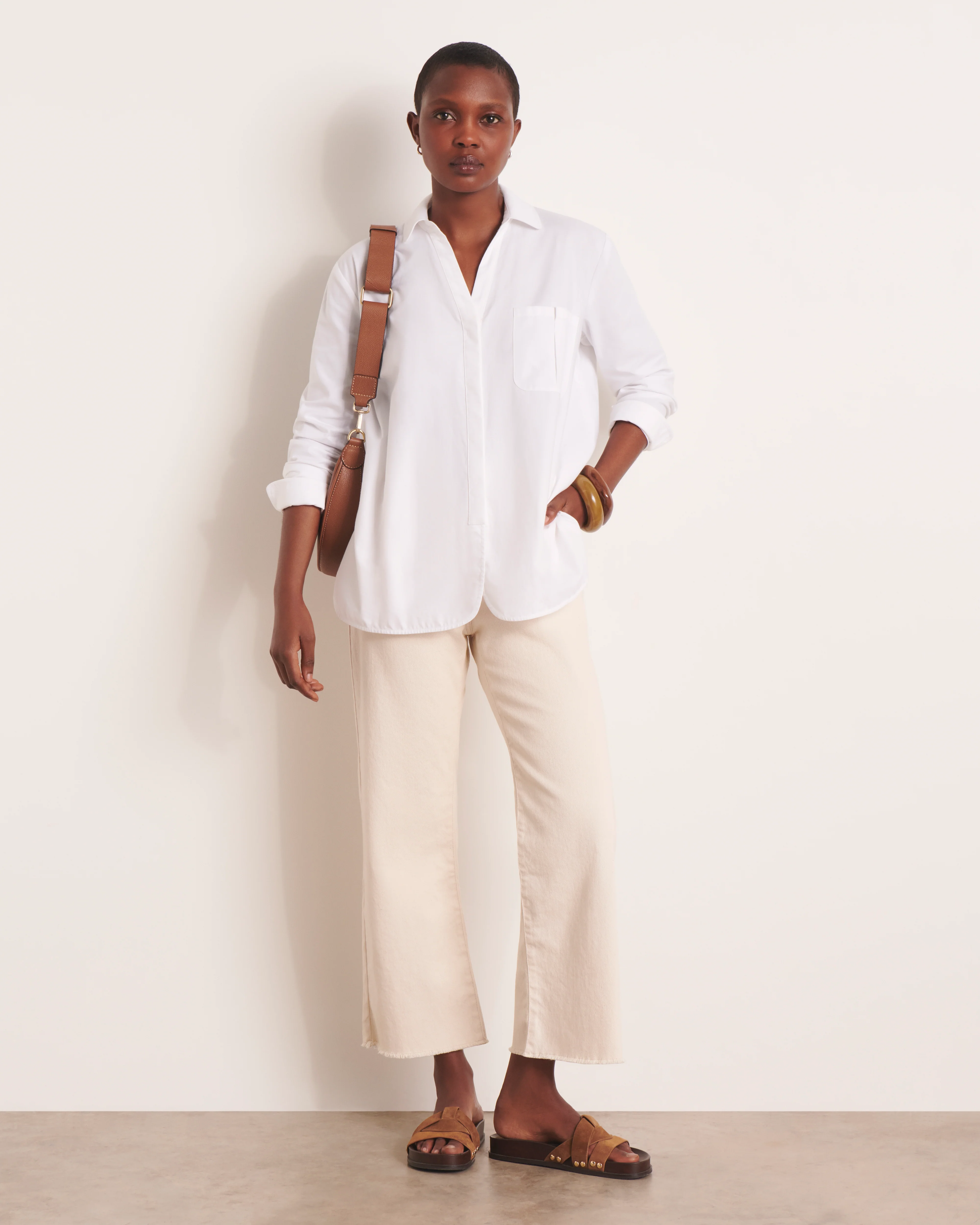 Jeans 7/8ème beige large PERRINE-ETE/13153/007