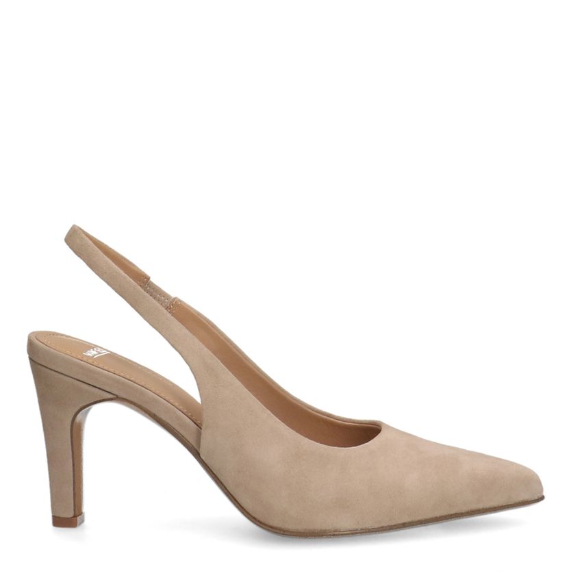 Manfield Beige suède slingbacks