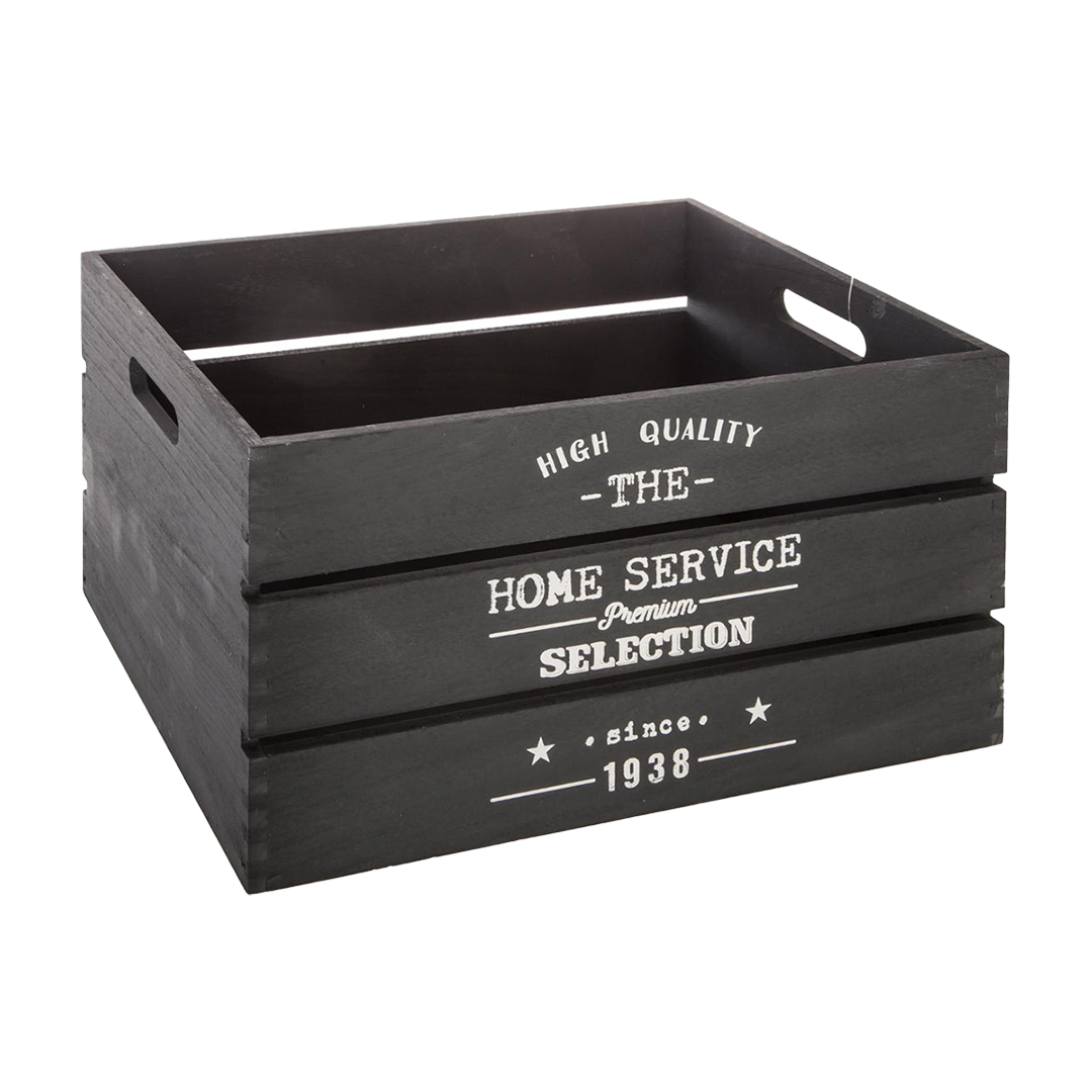 Caixa Em Madeira Factory cinza escuro