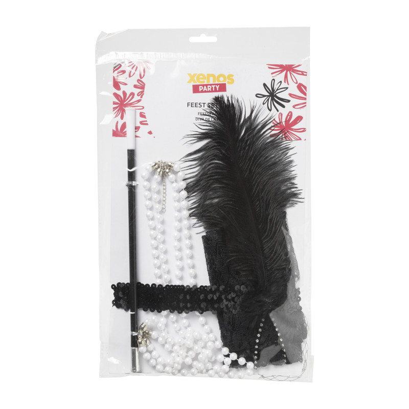 Feestset Charleston met accessoires - set van 5