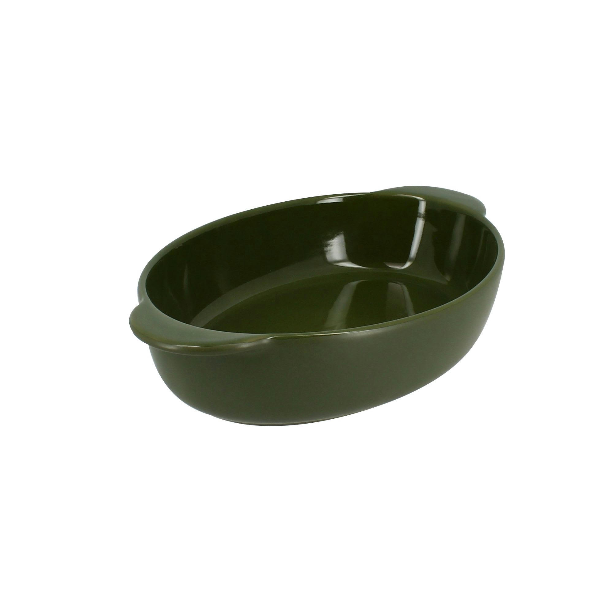 OCTAVE - Plat à four ovale en grès vert