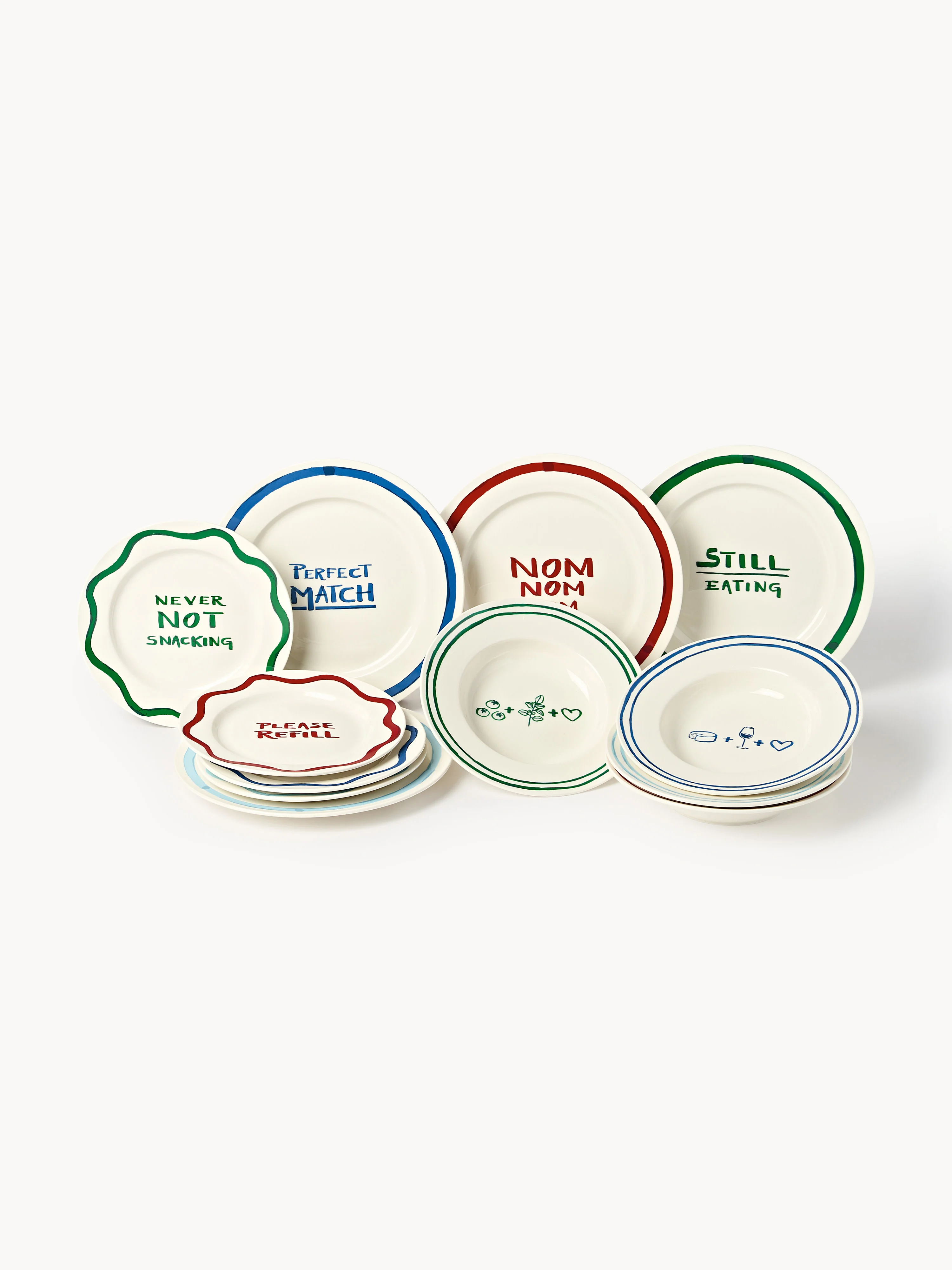 Porzellan-Geschirr-Set Tutti mit Dekor-Motiv, 4 Personen, 12er-Set