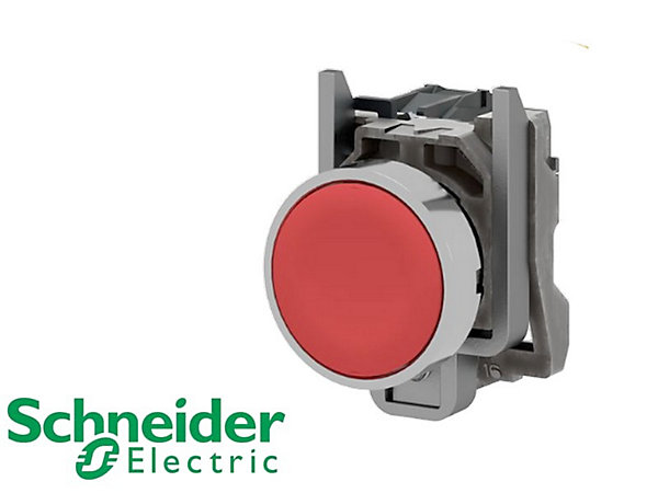 Bouton poussoir Schneider Harmony XB4 rouge 1NC