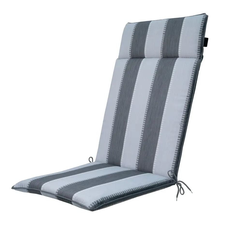 Madison - Tuinstoelkussen Hoge Rug Banda grey - Ca. 120x50 cm - Set van 4