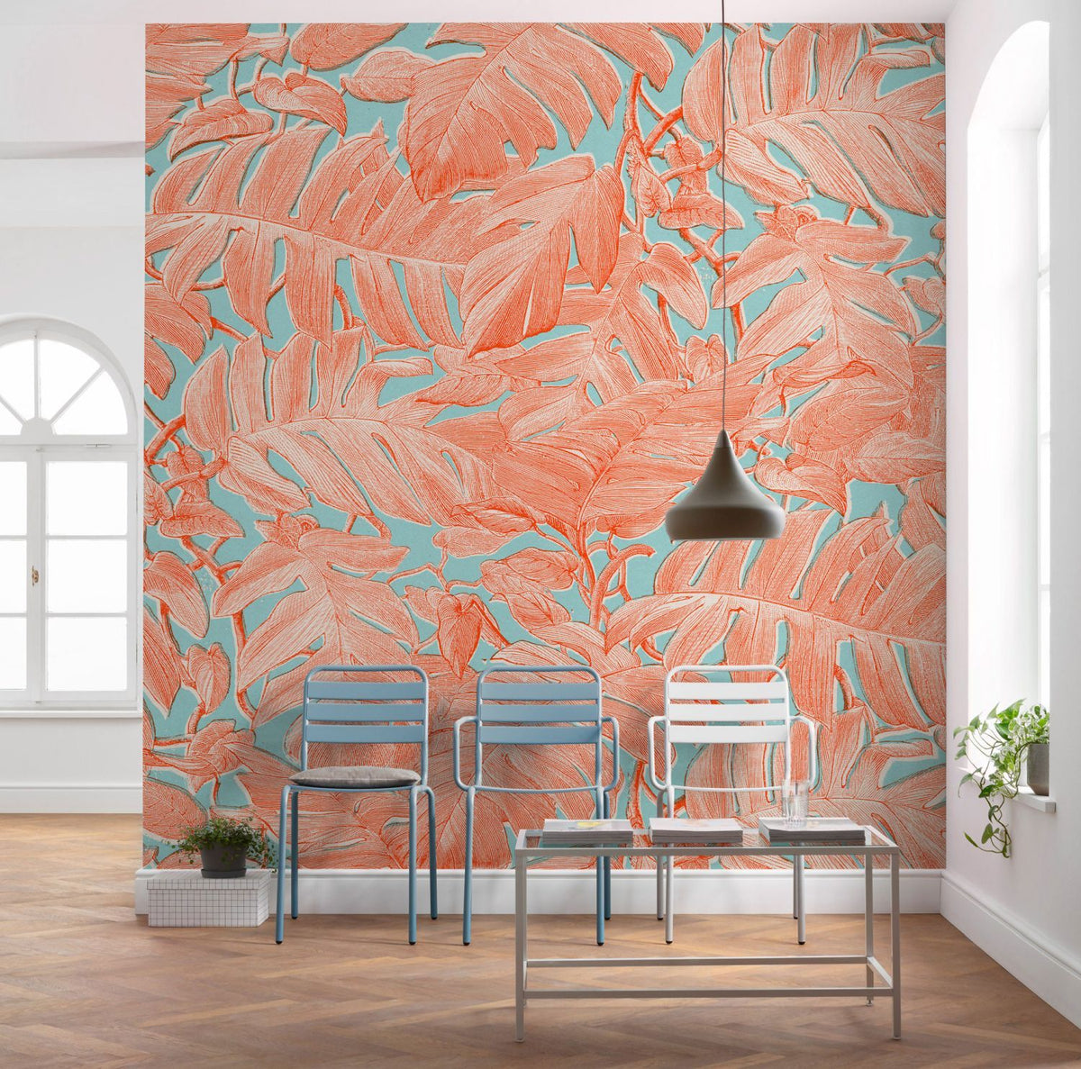 Sanders & Sanders fotobehang koraal roze en blauw - 300 x 280 cm - 612133
