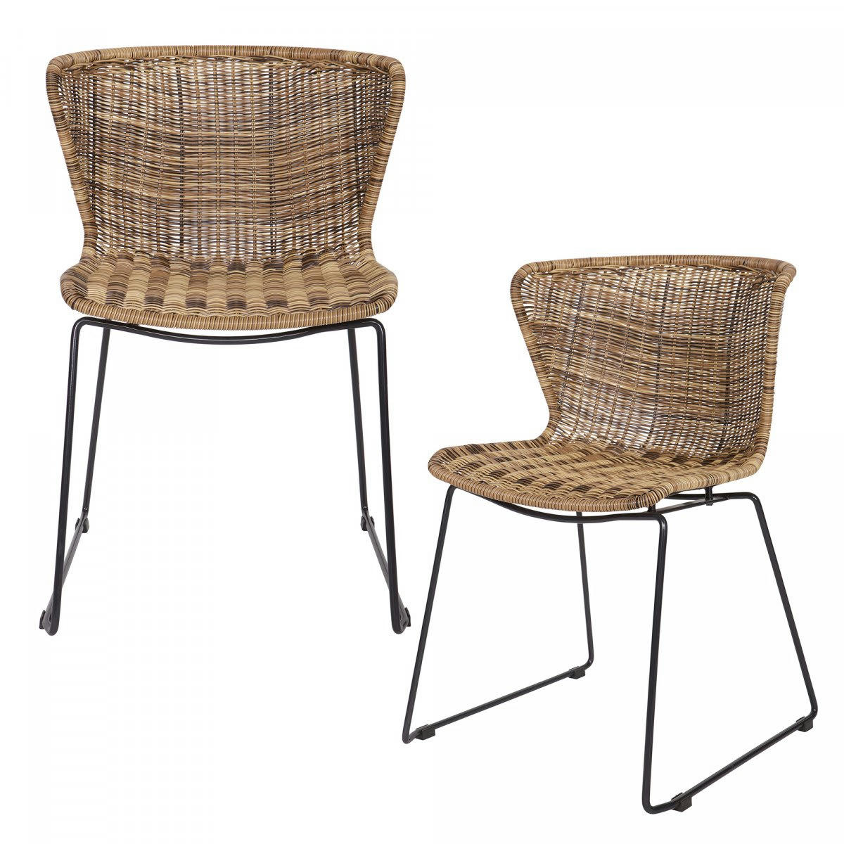 WINGS - Chaises en rotin marron